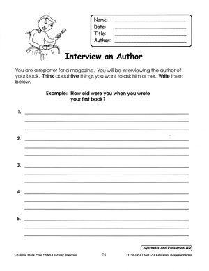 Synthesis & Evaluation Literature Response Activities Grades 1-3