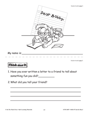 Fiction Reading Comprehension Activities For Boys: Grade 1