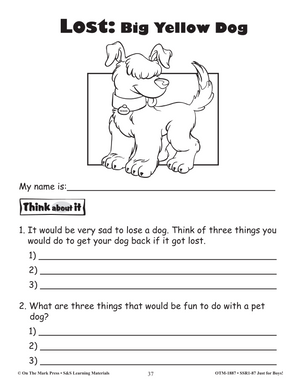 Non-Fiction Reading Comprehension Activities For Boys: Grade 1