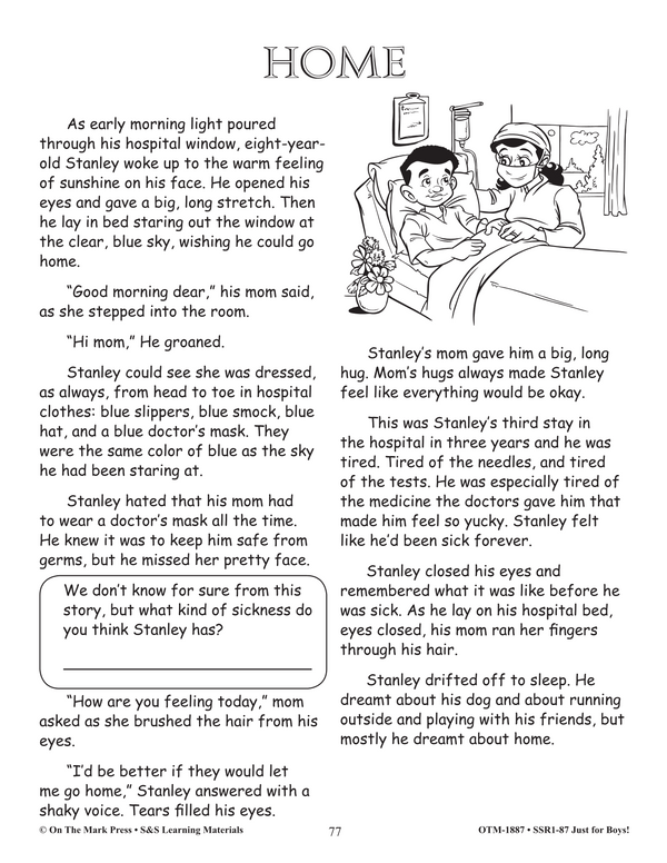 Fiction Reading Comprehension Activities For Boys: Grade 3