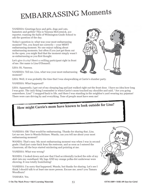 Reading Comprehension Activities For Girls: Fiction Grade 5