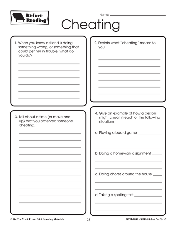 Reading Comprehension Activities For Girls: Fiction Grade 6