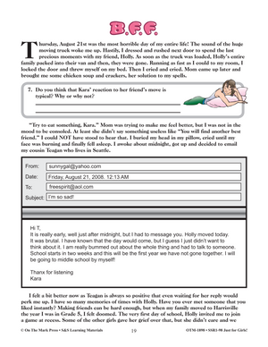 Reading Comprehension Activities For Girls: Fiction Grade 6