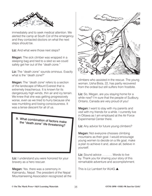 Reading Comprehension Activities For Girls: Non-Fiction Grade 6
