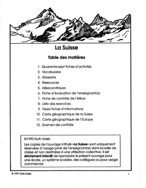 La Suisse 4e à 6e année