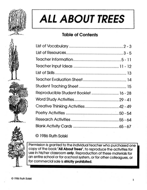 All About Trees Grades 4-6
