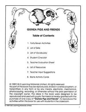 Guinea Pigs and Friends Grade 3-5