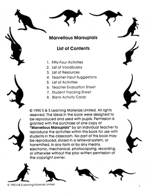 Marvelous Marsupials Grades 4-6