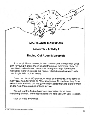 Marvelous Marsupials Grades 4-6