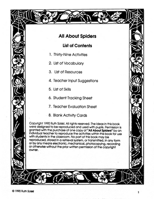 All About Spiders Grade 3-6