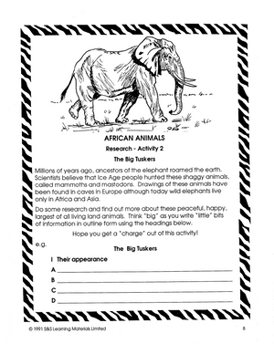 African Animals Grade 4-6