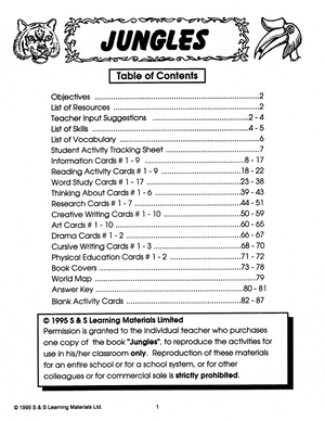 All About Jungles/Tropical Rainforest Grades 2-3