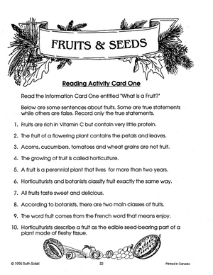 Fruits and Seeds Grades 4-6