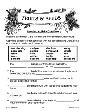 Fruits and Seeds Grades 4-6