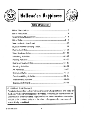 Halloween Happiness Grade  1
