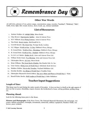 Lest We Forget Grades 4-6 (Remembrance Day)