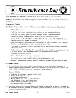 Lest We Forget Grades 4-6 (Remembrance Day)