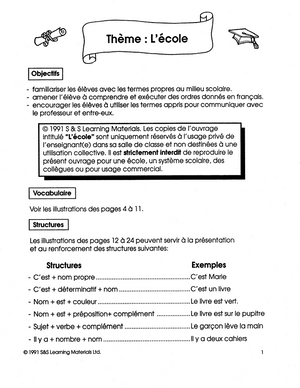 L'école 1e à 3e année