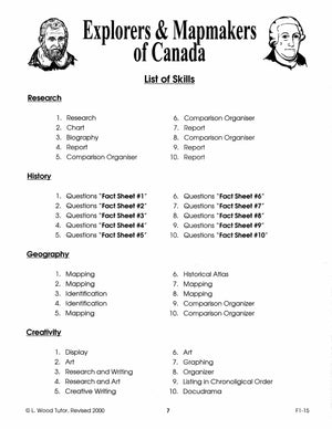 Explorers & Mapmakers of Canada Grades 7-8