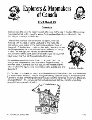 Explorers & Mapmakers of Canada Grades 7-8