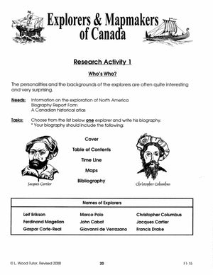 Explorers & Mapmakers of Canada Grades 7-8