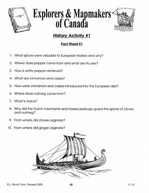 Explorers & Mapmakers of Canada Grades 7-8