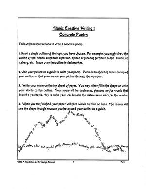 The Tragedy of the Titanic Grades 7-8