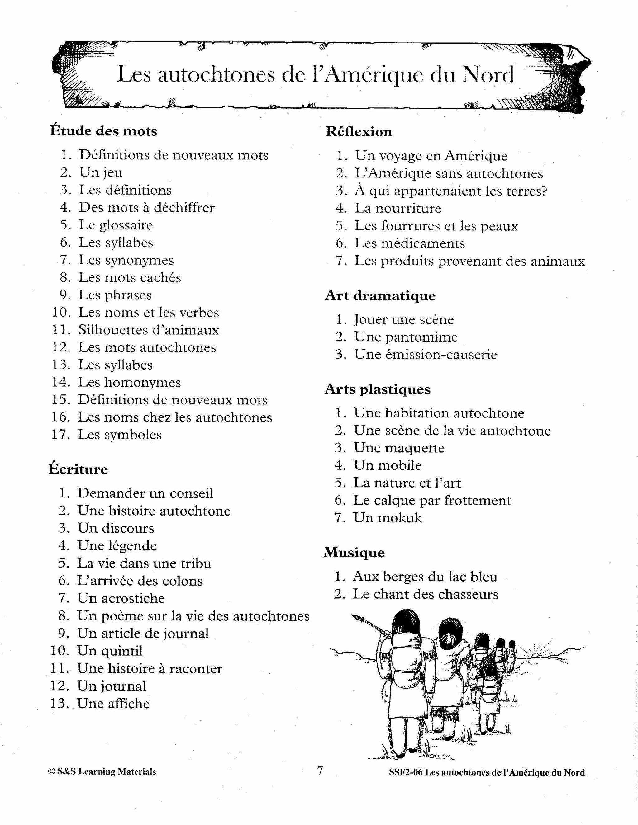 Les autochtones de l'Amérique du Nord 4e à 6e année