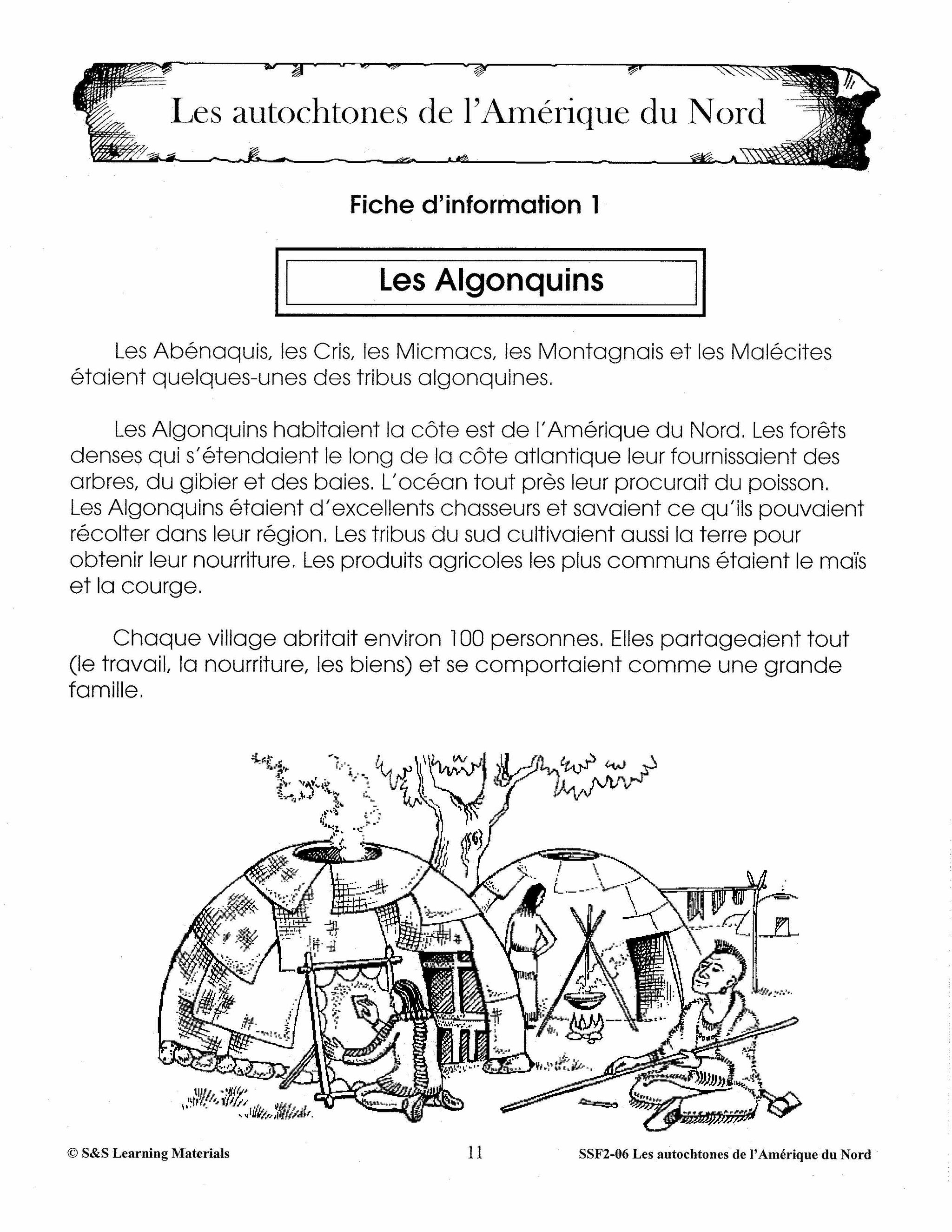 Les autochtones de l'Amérique du Nord 4e à 6e année