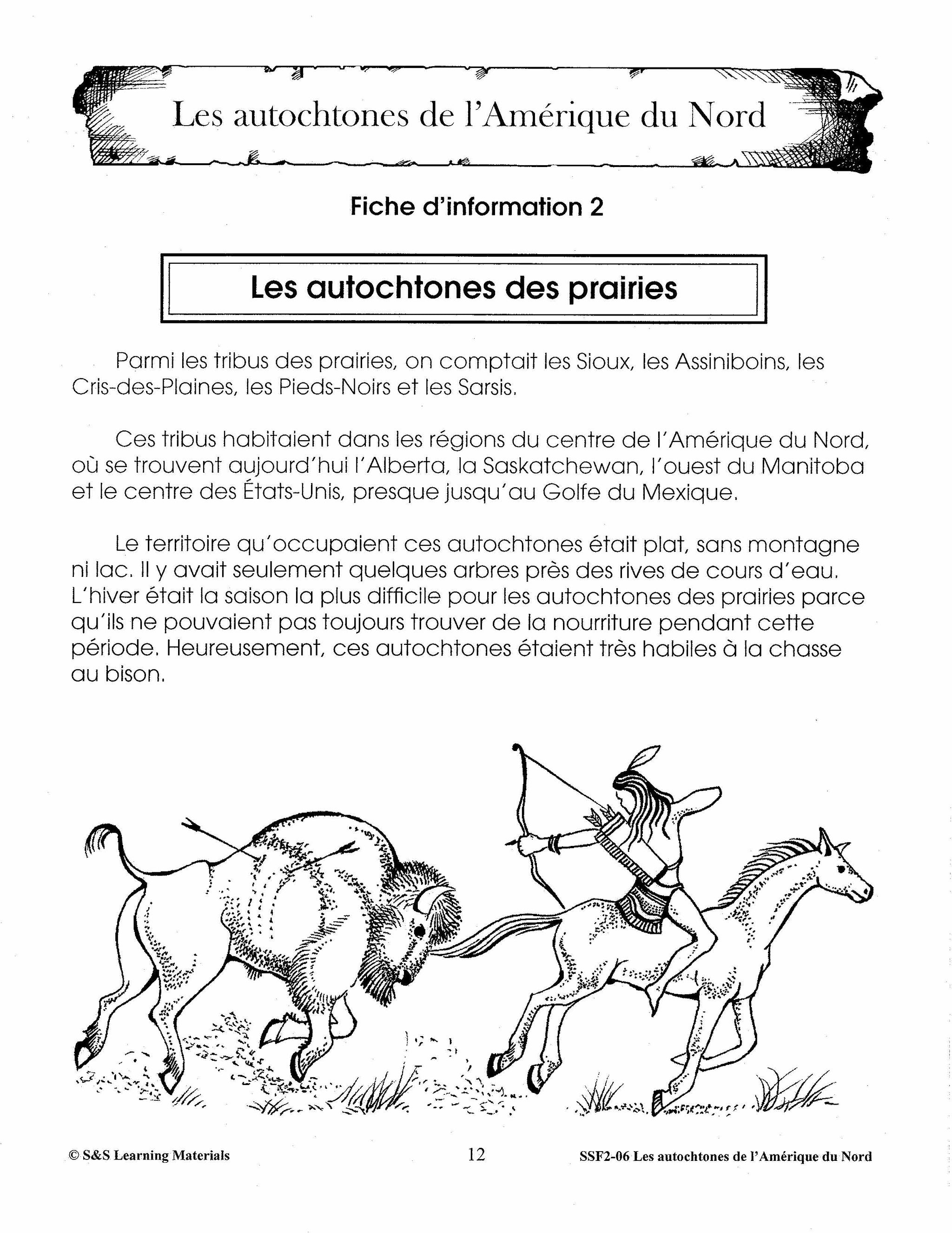 Les autochtones de l'Amérique du Nord 4e à 6e année
