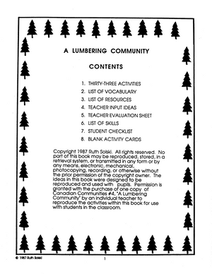 A Lumbering Community Grades 3-4