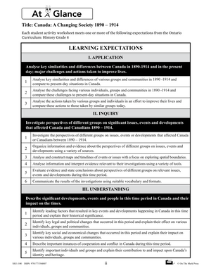 Canada: A Changing Society 1890-1914 Grade 8 Hi/Lo