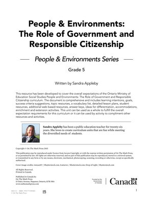 The Role of Government and Responsible Citizenship Grade 5 Ontario Social Studies