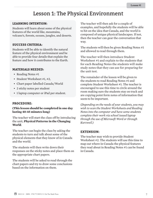 Physical Patterns in a Changing World Grade 7 - Ontario Curriculum