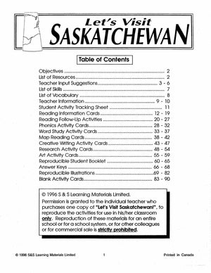 Let's Visit Saskatchewan Grades 2-4