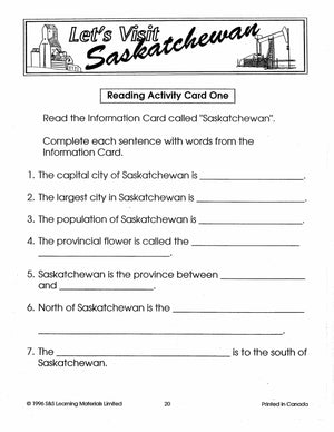 Let's Visit Saskatchewan Grades 2-4