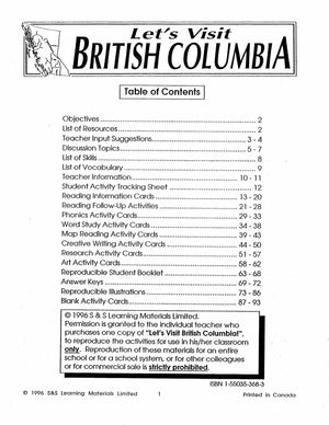 Let's Visit British Columbia Grades 2-4
