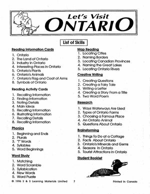 Let's Visit Ontario Grades 2-4