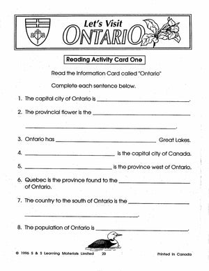 Let's Visit Ontario Grades 2-4