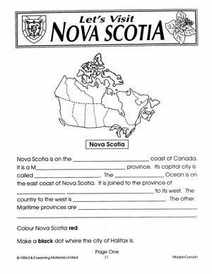 Let's Visit Nova Scotia Grades 2-4