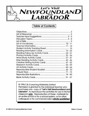 Let's Visit Newfoundland & Labrador Grades 2-4