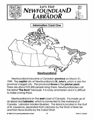 Let's Visit Newfoundland & Labrador Grades 2-4