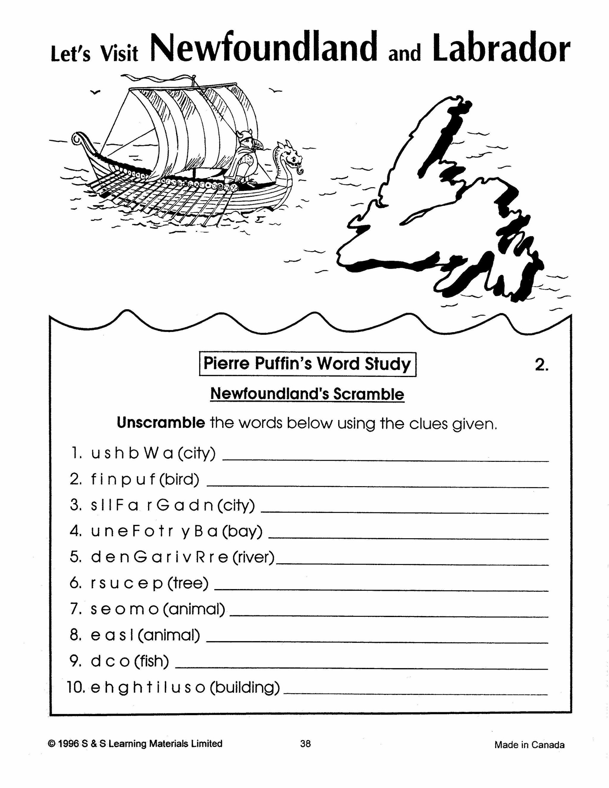 Let's Visit Newfoundland & Labrador Grades 2-4