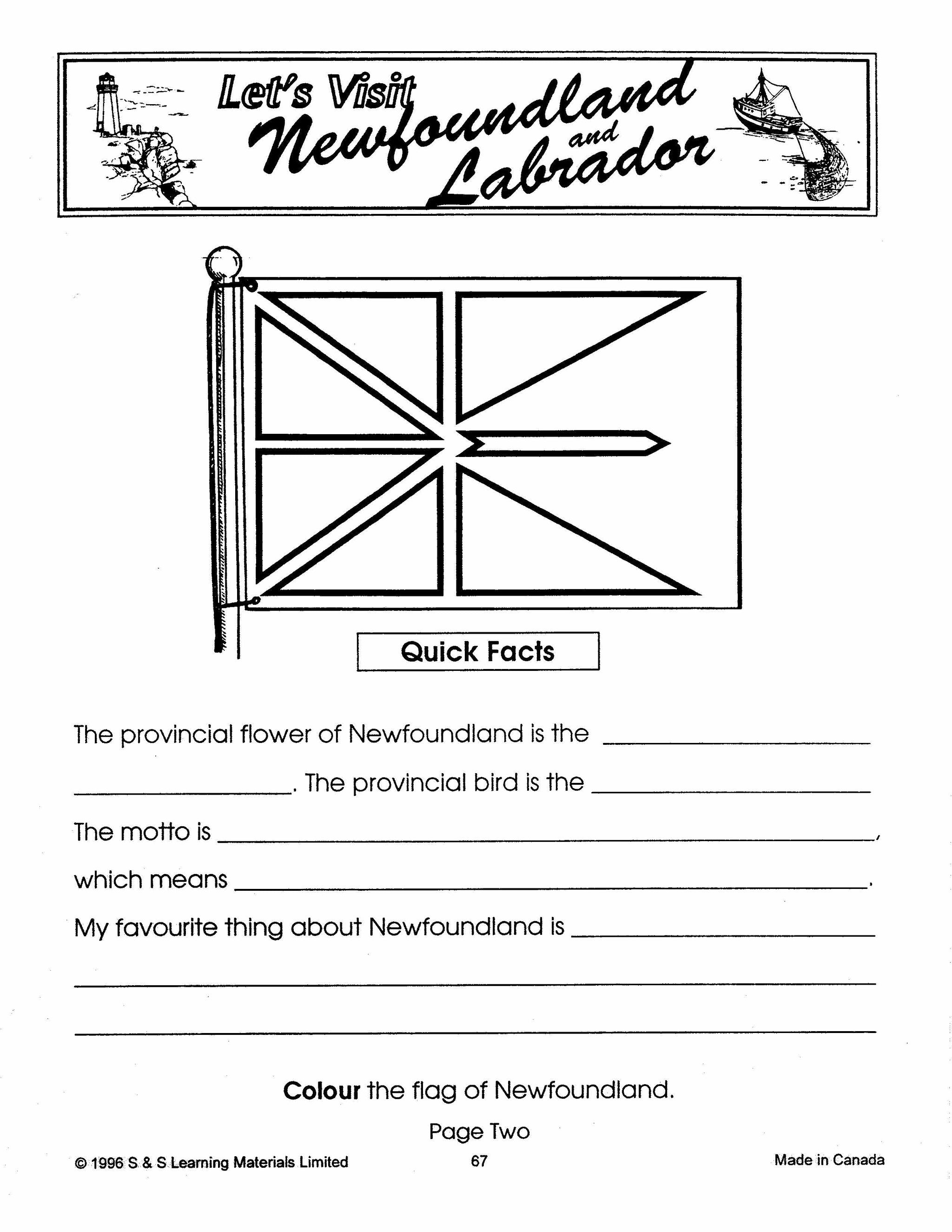 Let's Visit Newfoundland & Labrador Grades 2-4