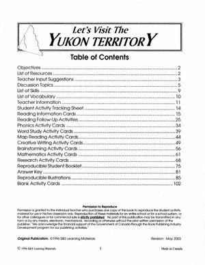 Let's Visit the Yukon Territory Grades 2-4