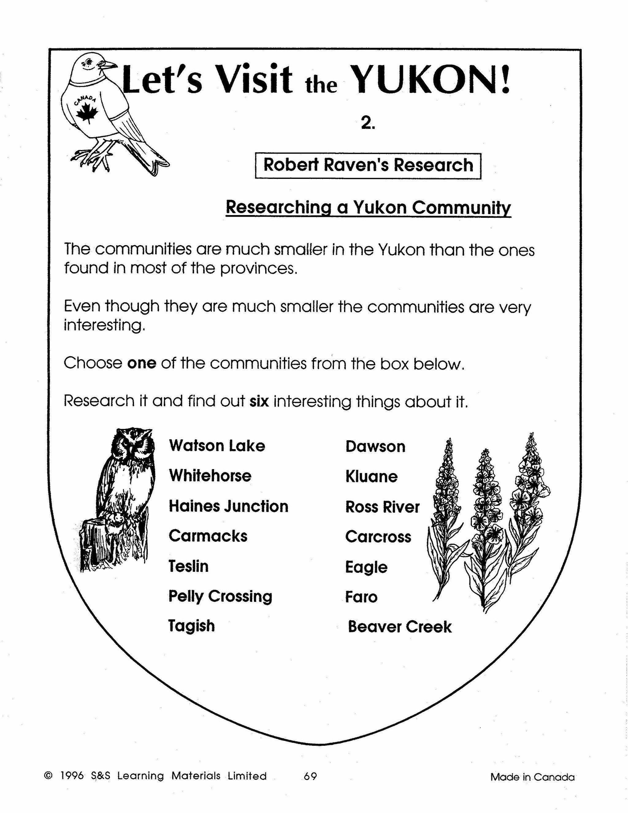 Let's Visit the Yukon Territory Grades 2-4