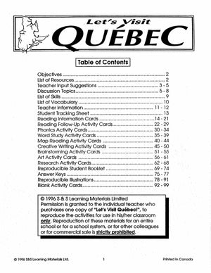 Let's Visit Quebec Grades 2-4