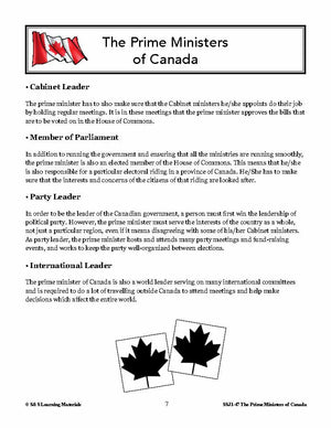 Prime Ministers of Canada Grades 4-8