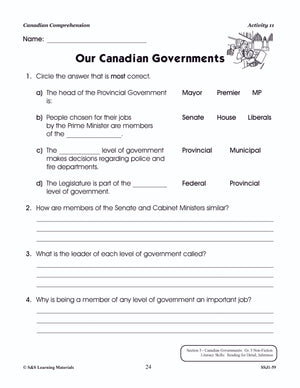 Canadian Comprehension Grades 5-6