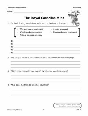 Canadian Comprehension Grades 5-6